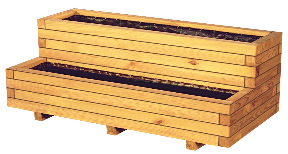 VITJA Blumenkübel 2 Stufen VITJA Blumenkübel 2 Stufen aus Kiefer/Fichte Farbe grün